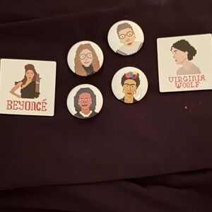 Set of Iconic Women Pins and Magnets